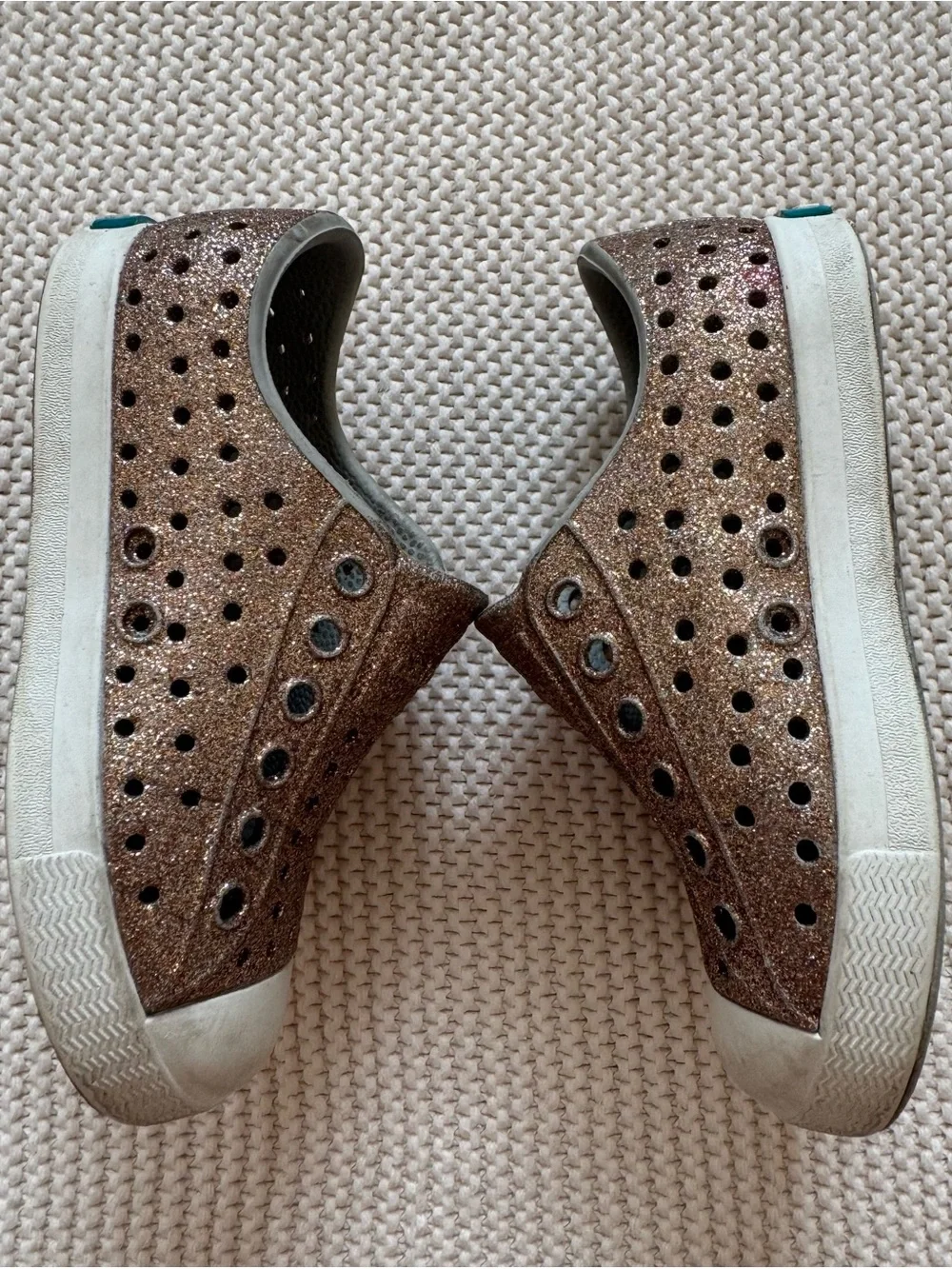 Native Shoes Kids Glitter Slip-On in Rose Gold